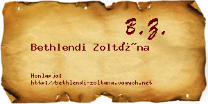 Bethlendi Zoltána névjegykártya
